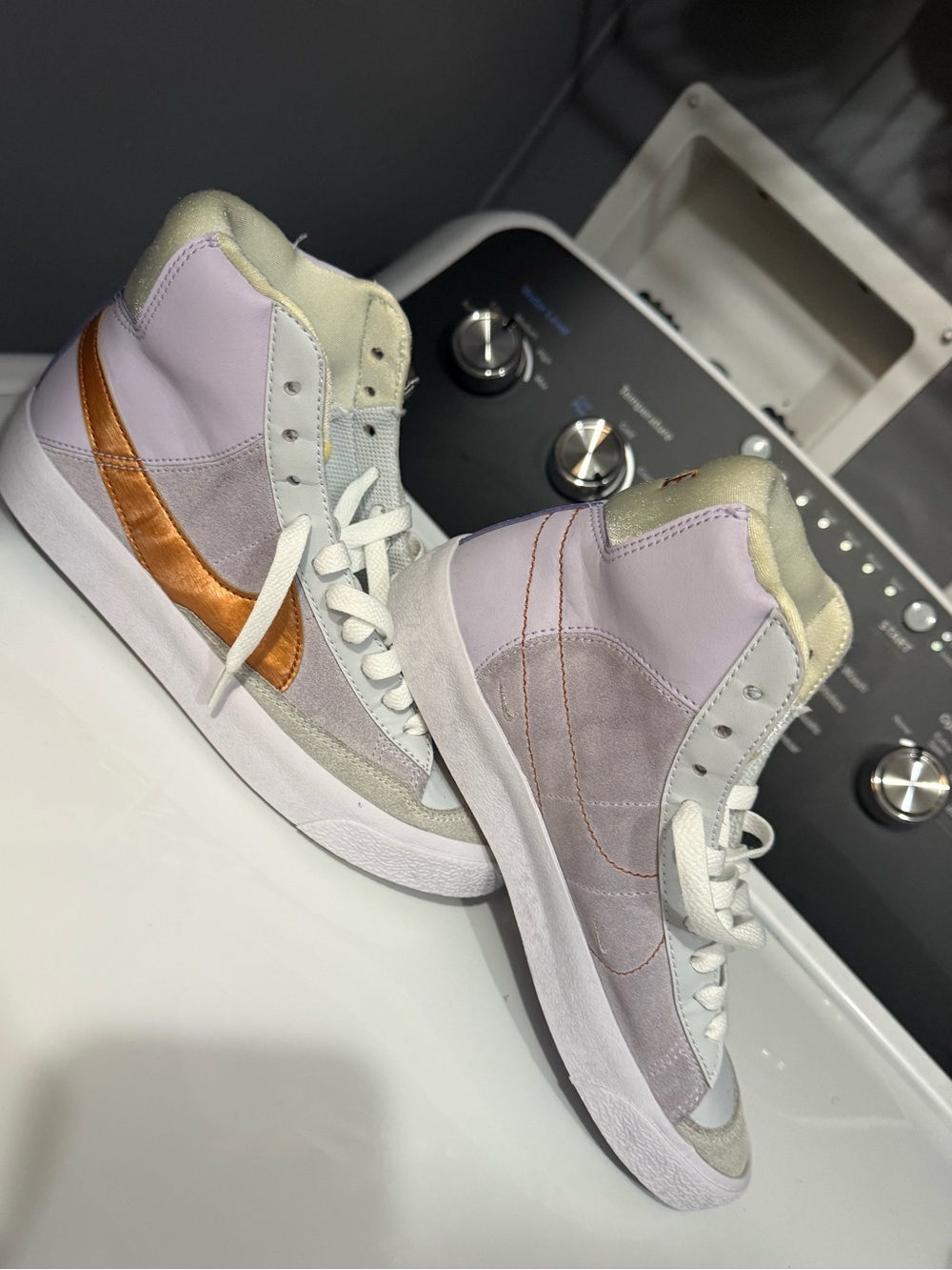 Nike Blazer Mid Youth Sneakers in Lavender with Copper Swoosh